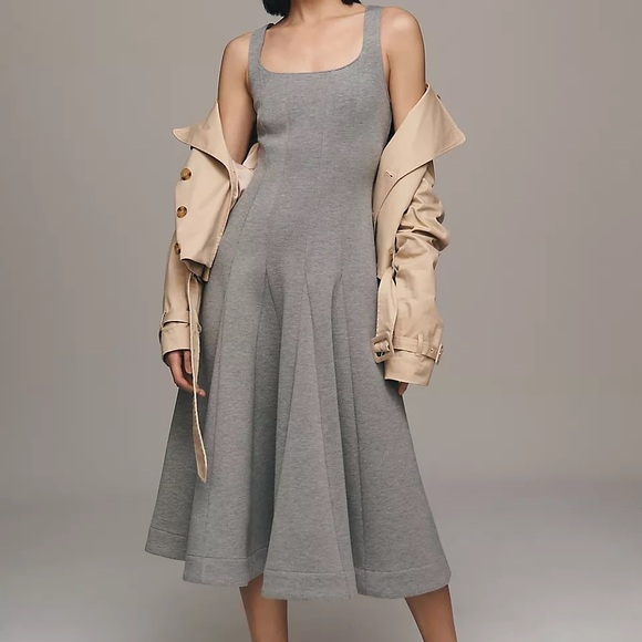 Anthropologie Gray Midi Dress - Picture 2 of 5